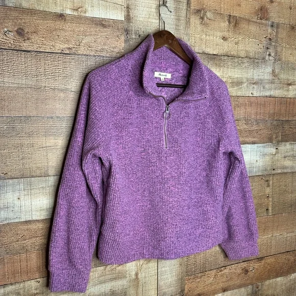 Madewell Fleece Half-Zip Popover Top Small - Picture 8 of 8